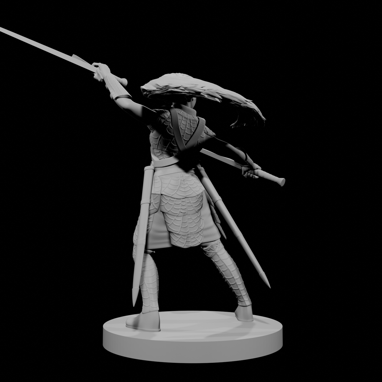Lamechantresse drow avec épées longues