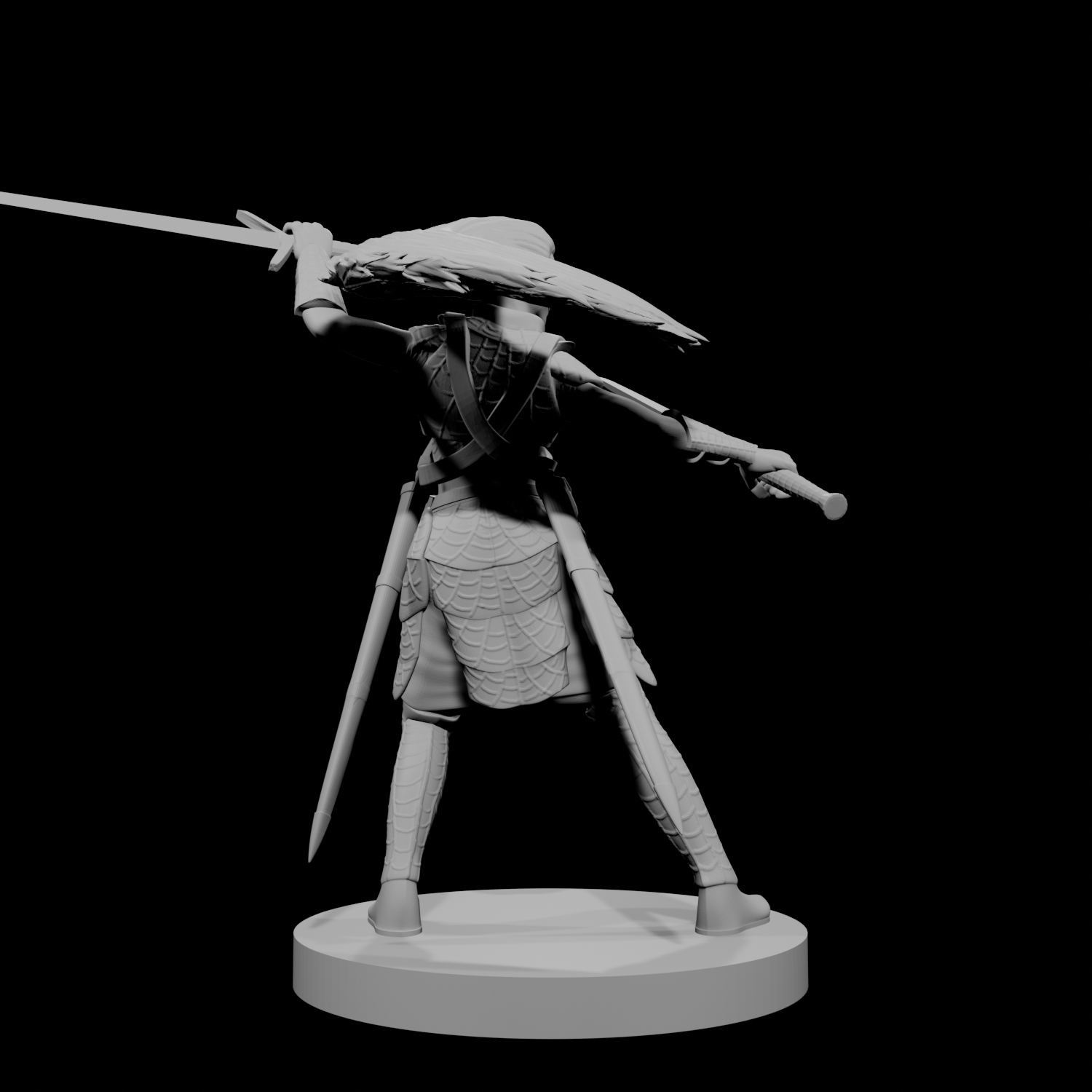 Lamechantresse drow avec épées longues