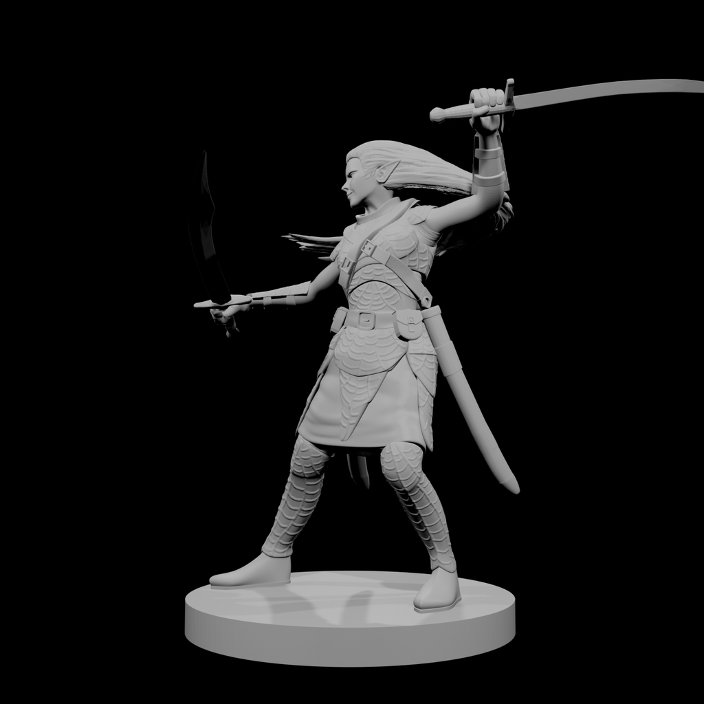 Drow Female Bladesinger with Scimitars