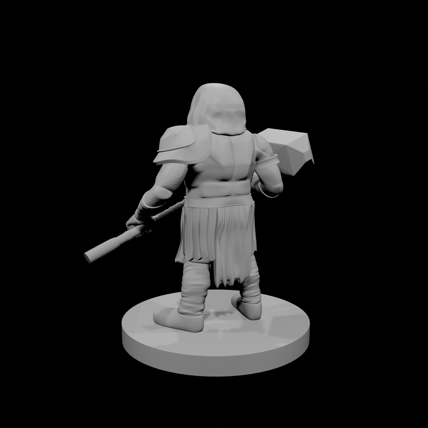 Nain barbare avec maillet et masque