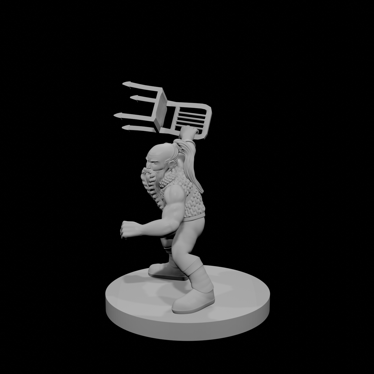 Guerrier Nain Armes Improvisées