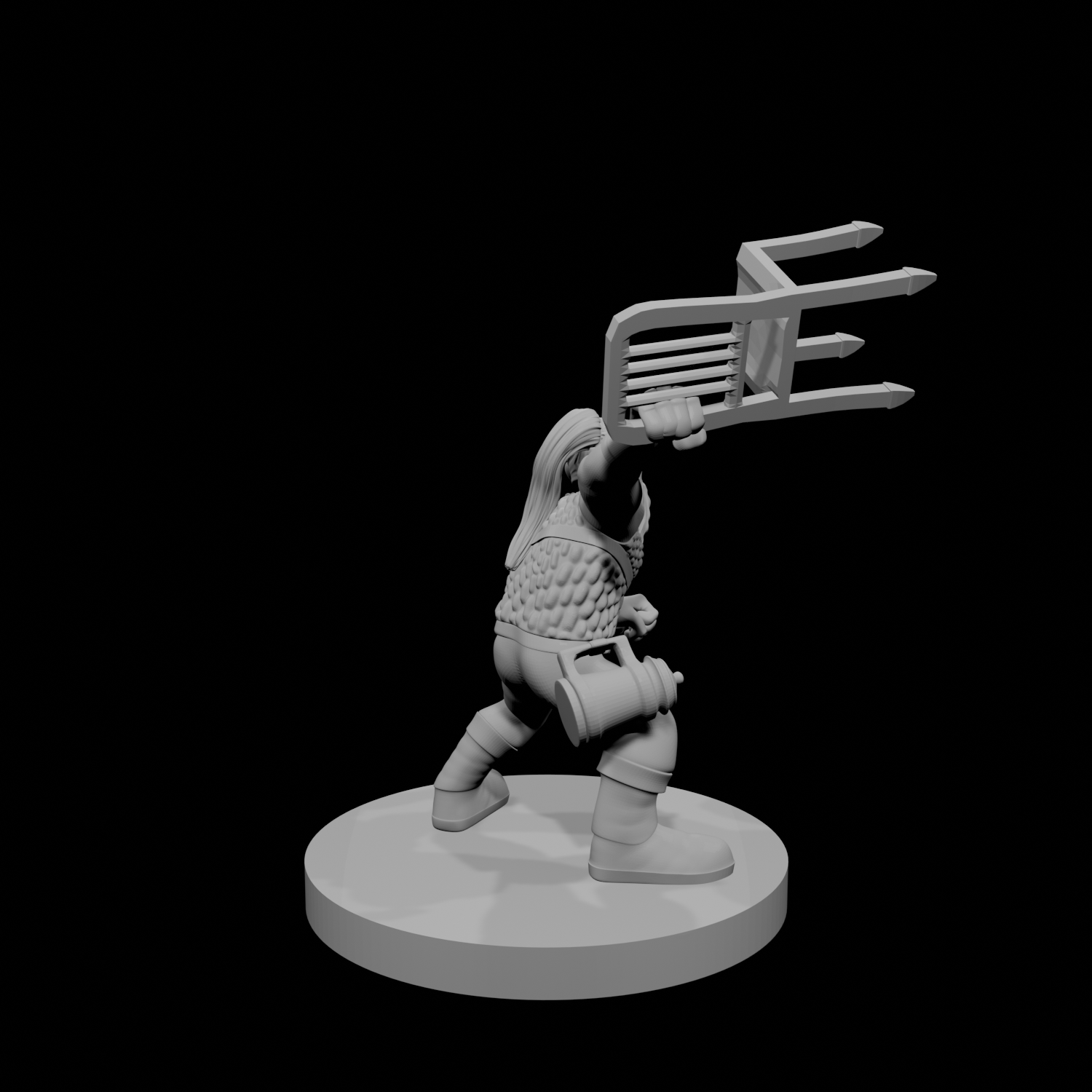 Guerrier Nain Armes Improvisées