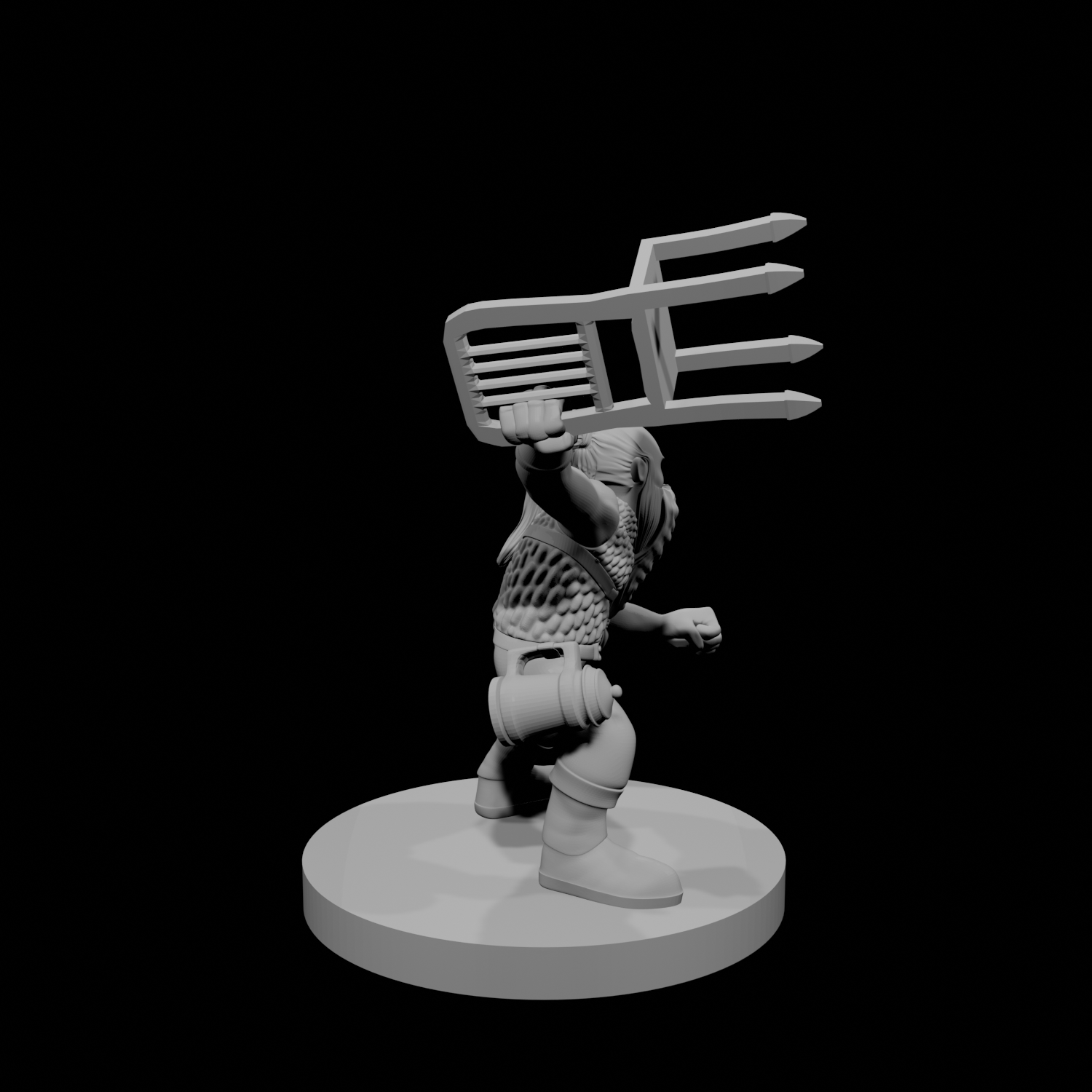 Guerrier Nain Armes Improvisées
