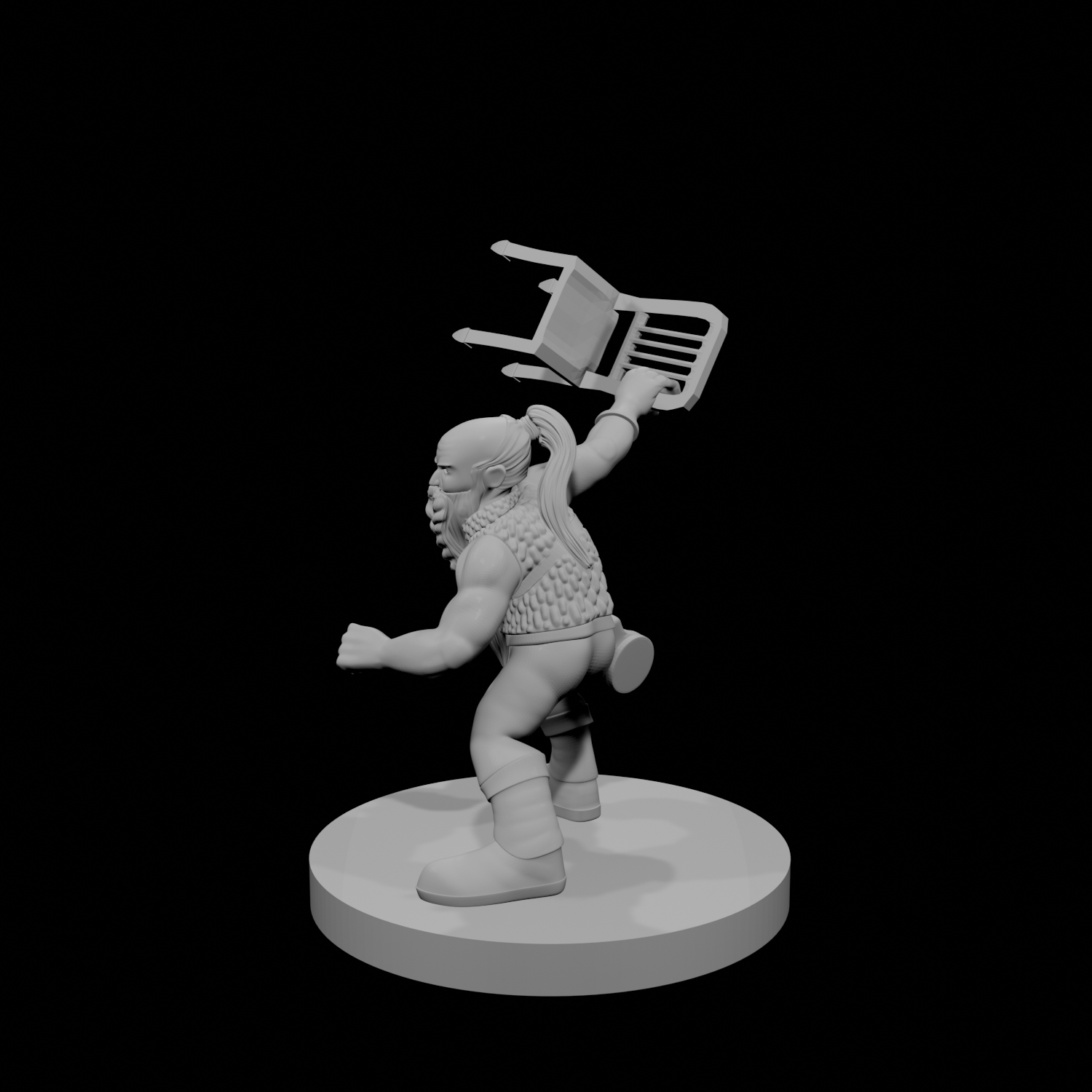 Guerrier Nain Armes Improvisées