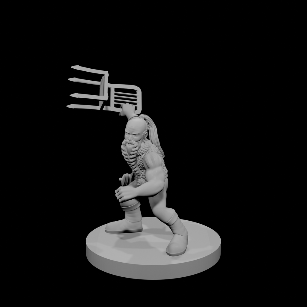 Guerrier Nain Armes Improvisées
