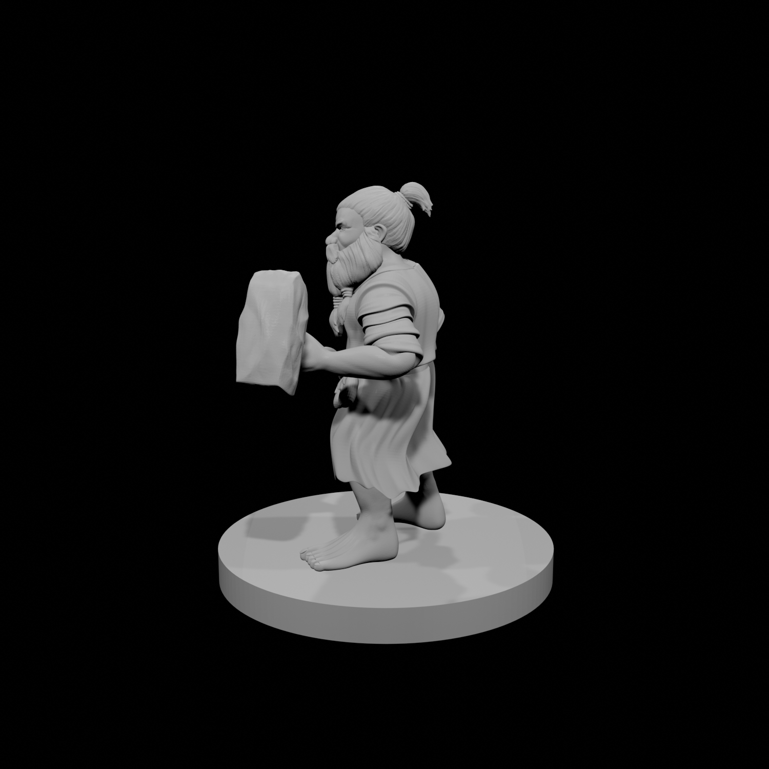 Druide Nain Mâle avec Marteau de Guerre