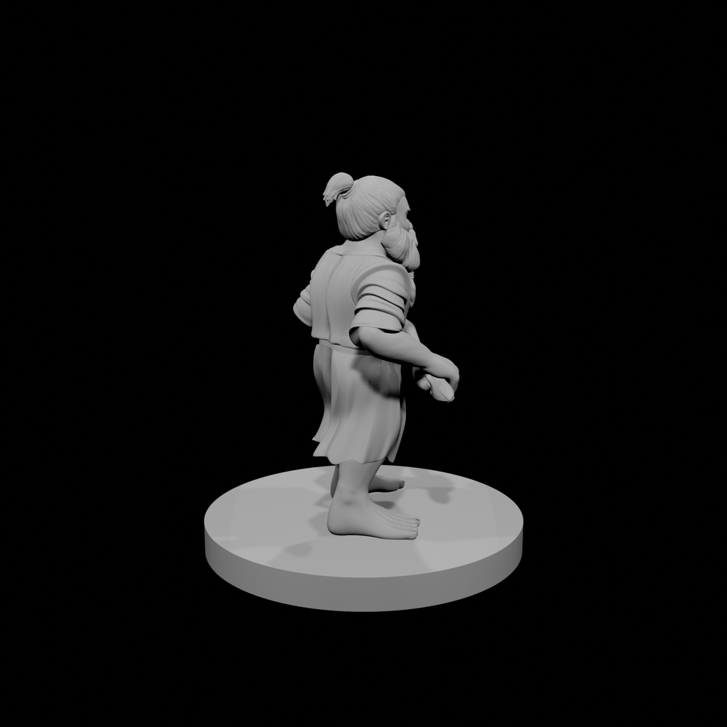 Druide Nain Mâle avec Marteau de Guerre