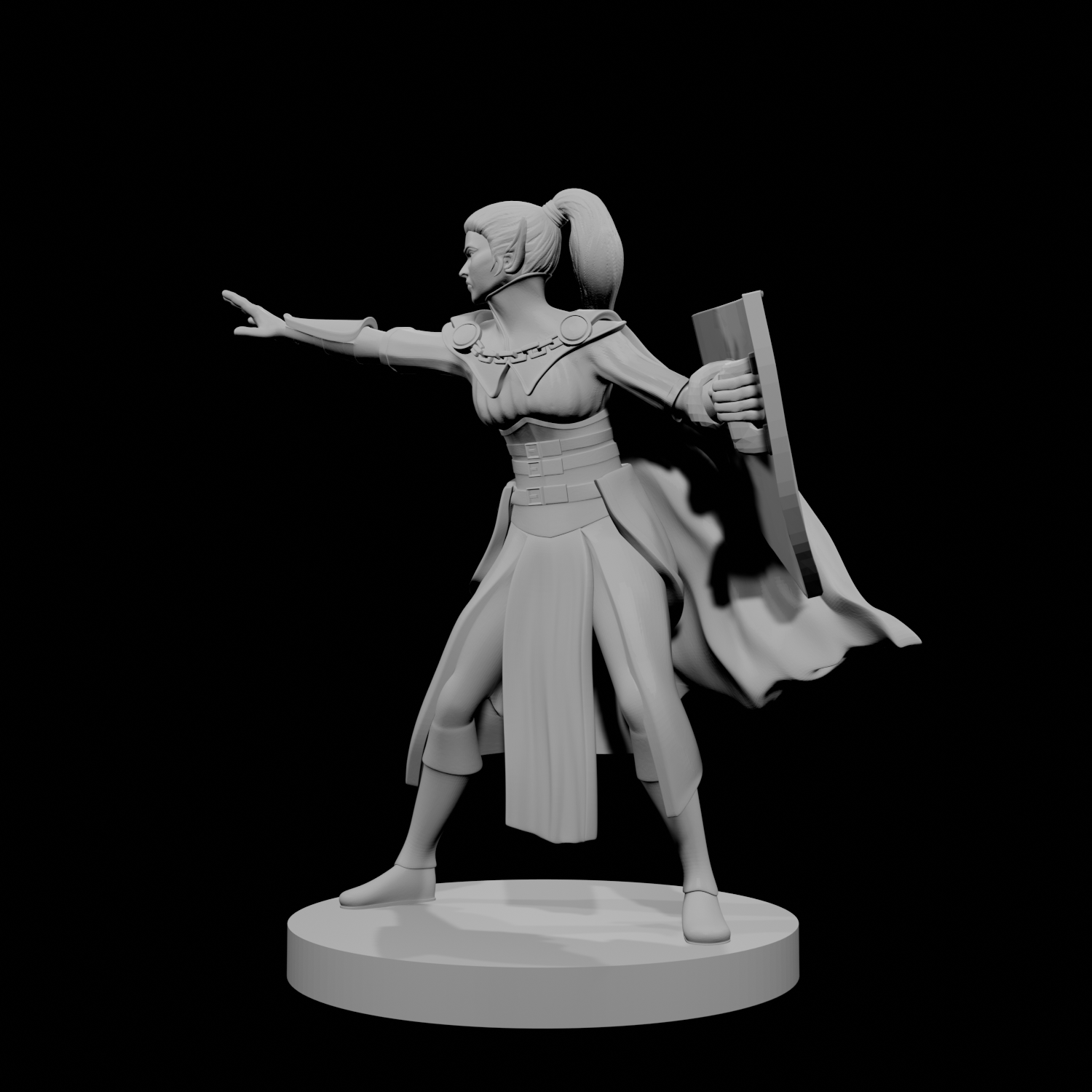 Magicienne Elfe avec Bouclier