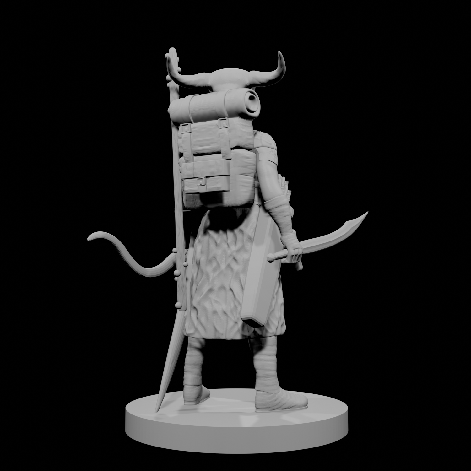 Druide elfe mâle avec casque à tête de mort