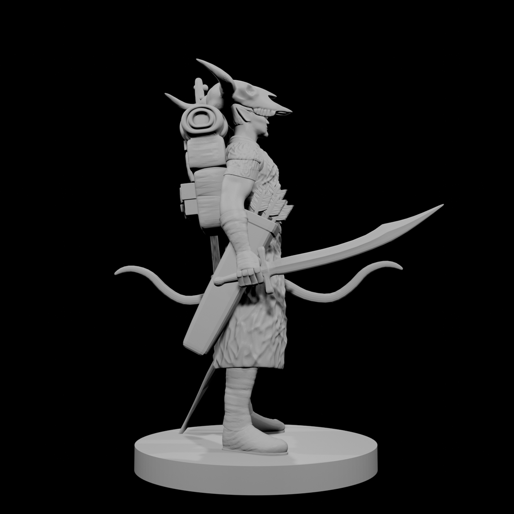 Druide elfe mâle avec casque à tête de mort