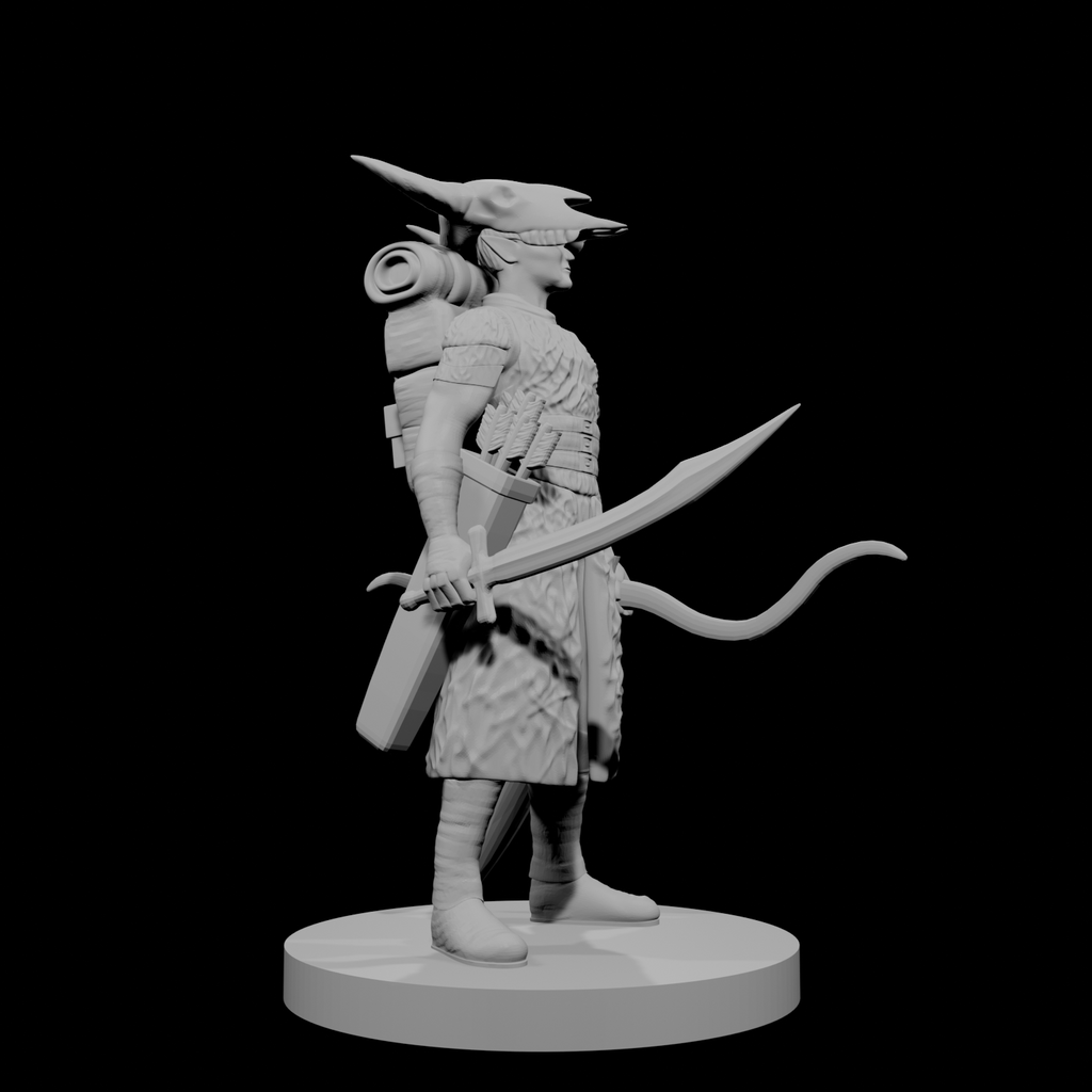 Druide elfe mâle avec casque à tête de mort