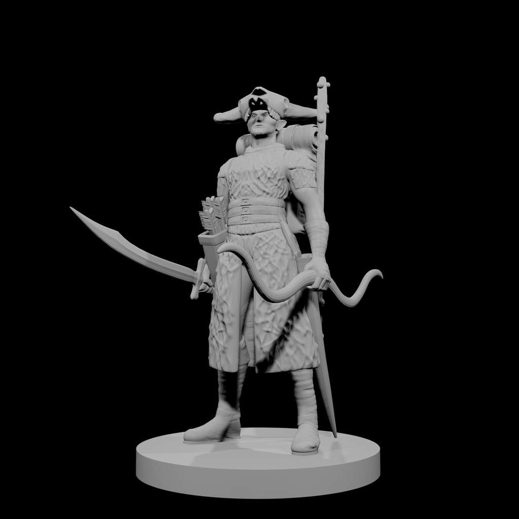 Druide elfe mâle avec casque à tête de mort