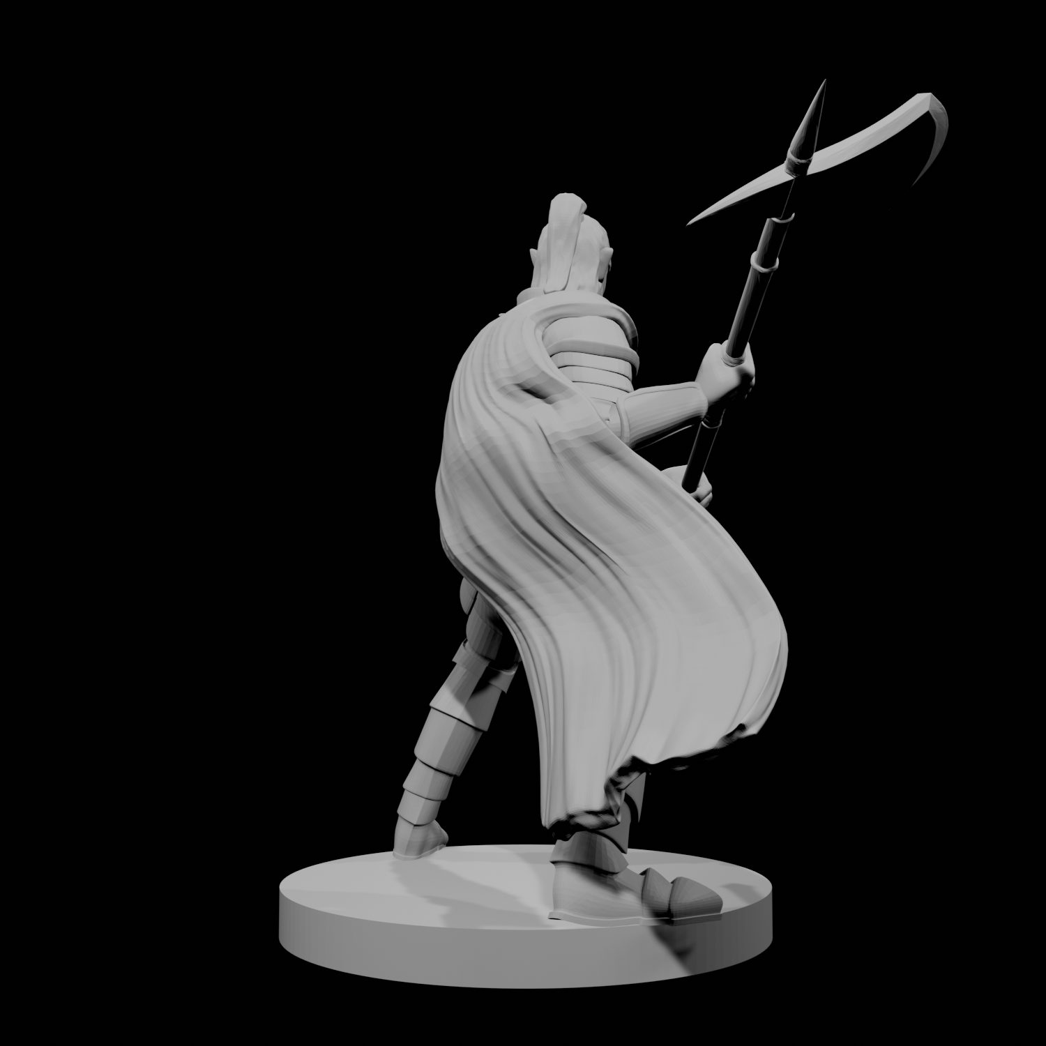 Elf Male Paladin 2 with Halberd