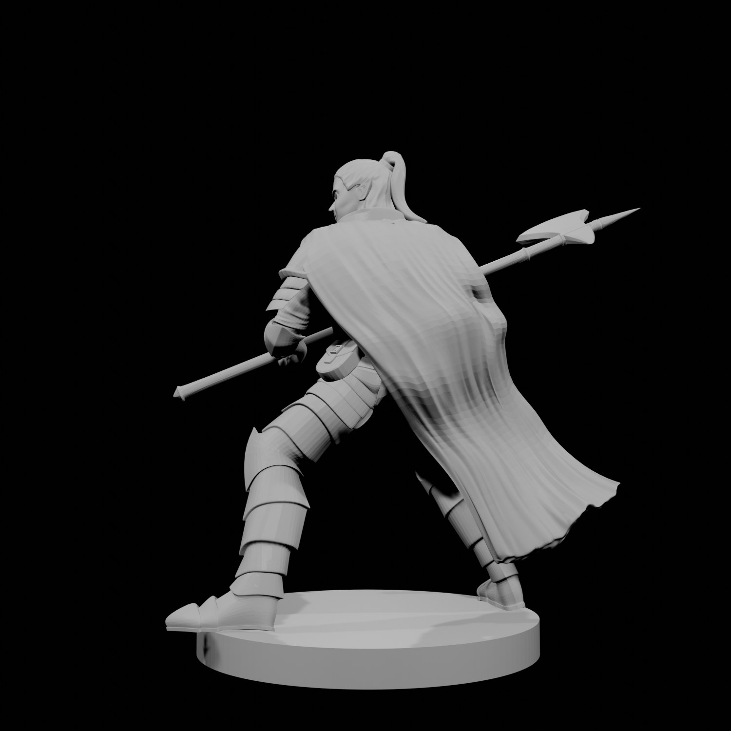 Elf Male Paladin 2 with Halberd