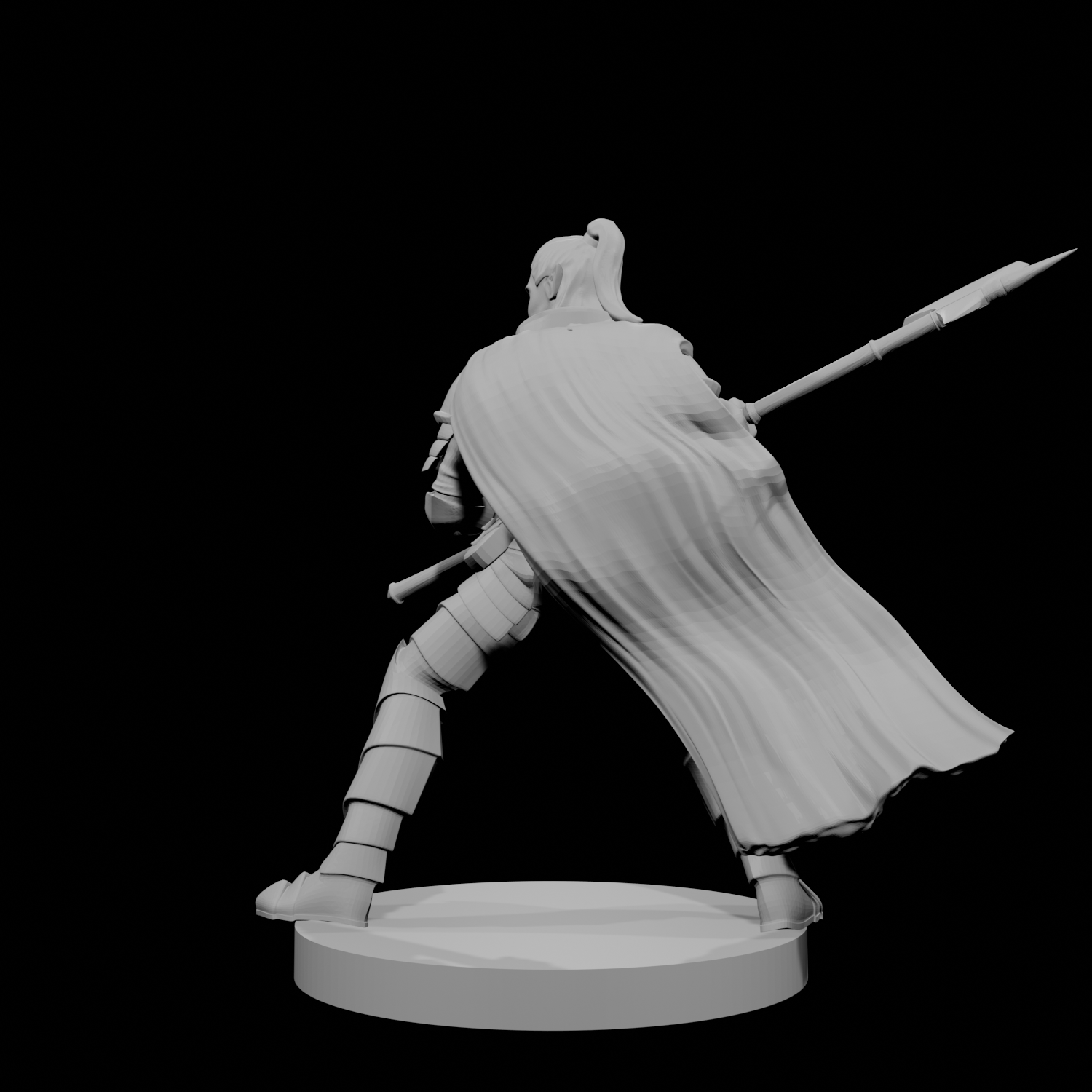 Elf Male Paladin 2 with Halberd