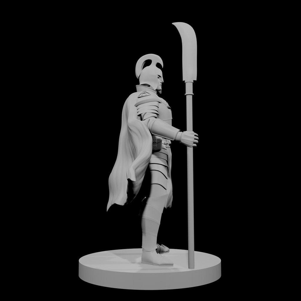 Elf Male Paladin 3 with Glaive
