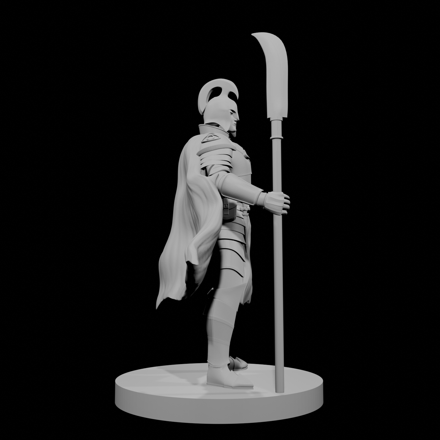 Elf Male Paladin 3 with Glaive