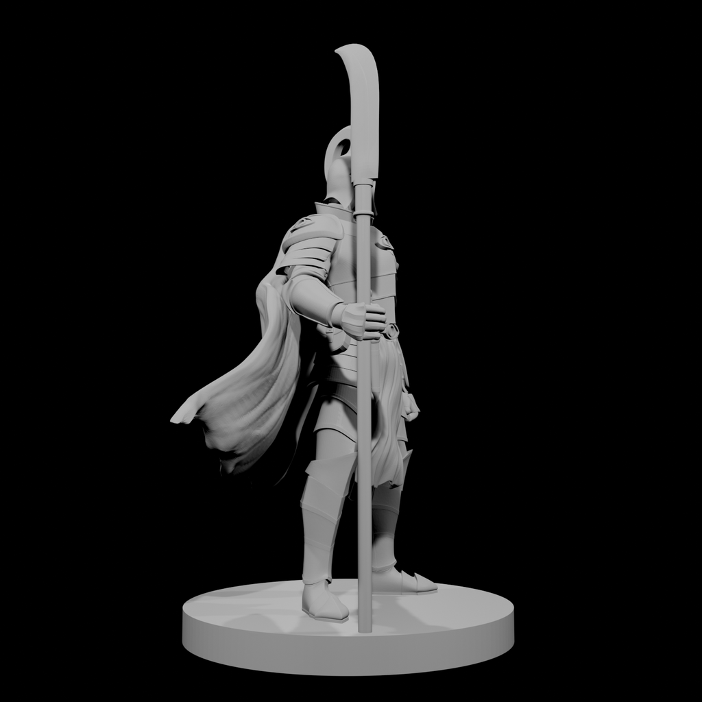Elf Male Paladin 3 with Glaive