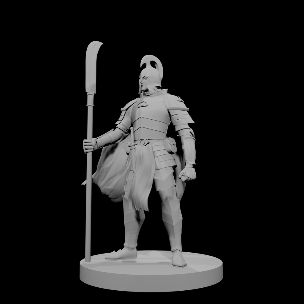 Elf Male Paladin 3 with Glaive
