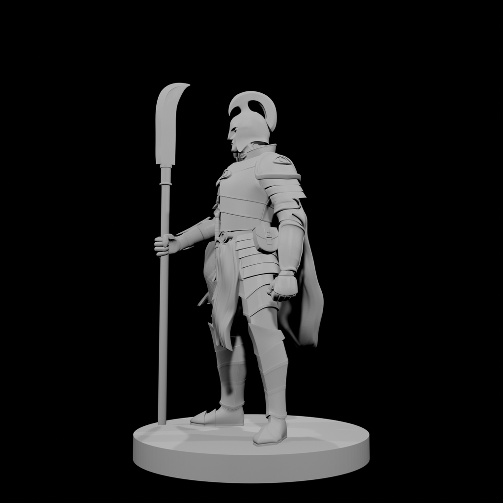 Elf Male Paladin 3 with Glaive