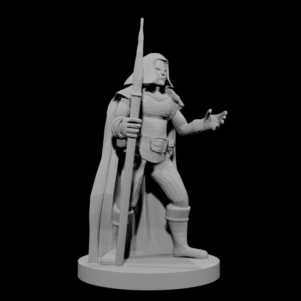 Elf Male Sorcerer with Unicorn Staff
