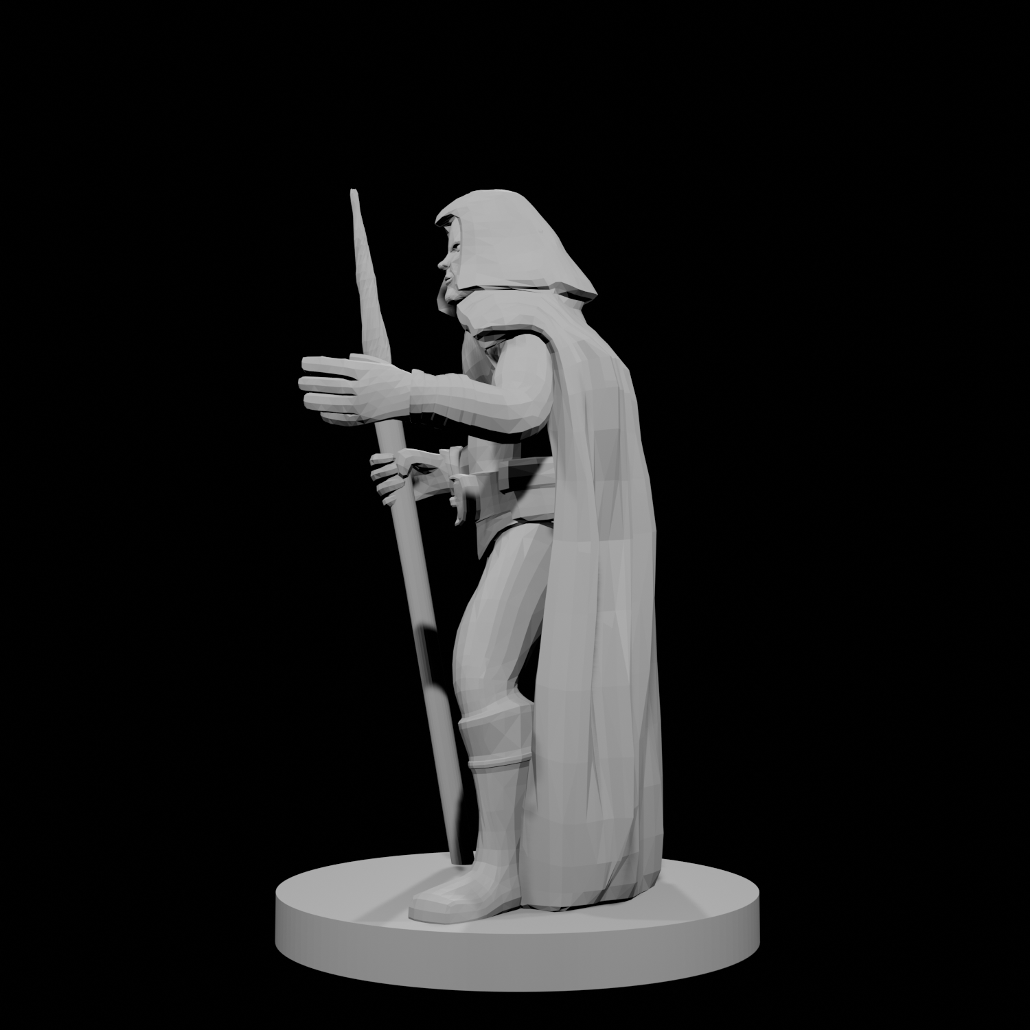 Elf Male Sorcerer with Unicorn Staff