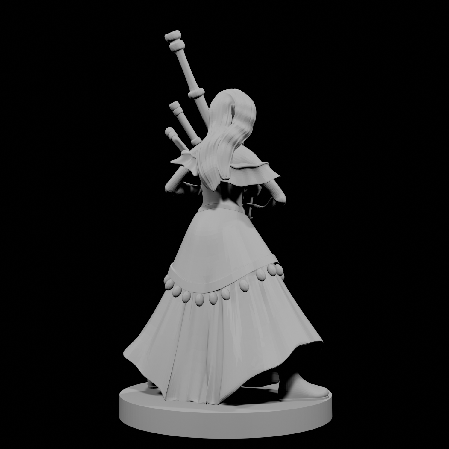 Elven Female Bard with Bagpipes