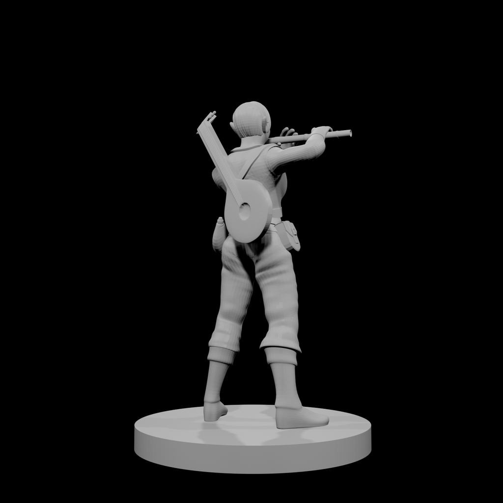 Elven Female Bard with Flute