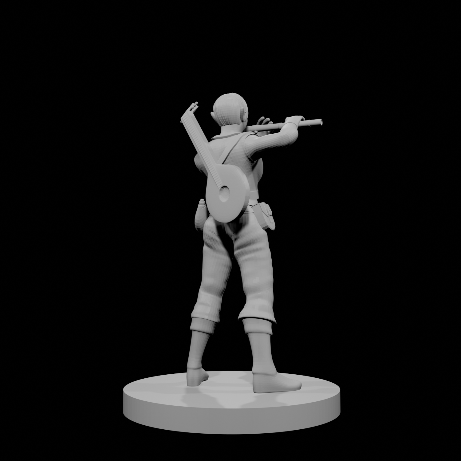 Elven Female Bard with Flute