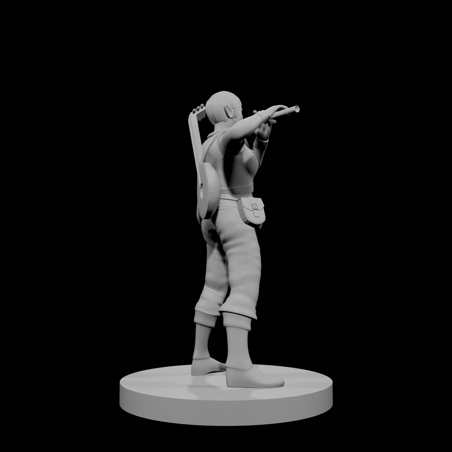 Elven Female Bard with Flute