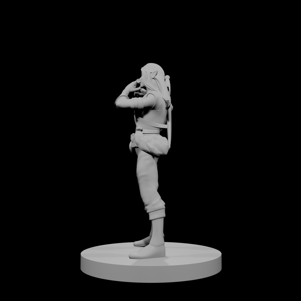 Elven Male Bard with Flute