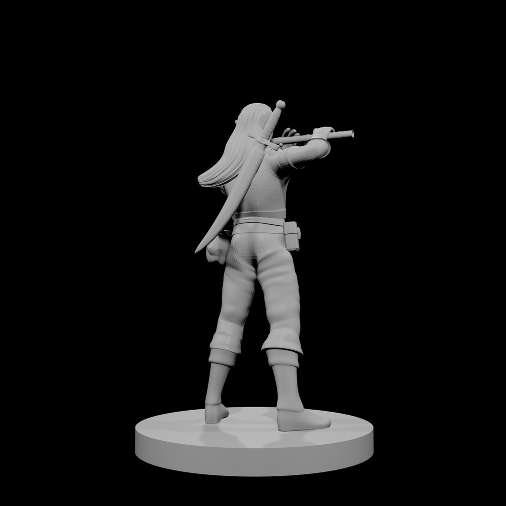 Elven Male Bard with Flute