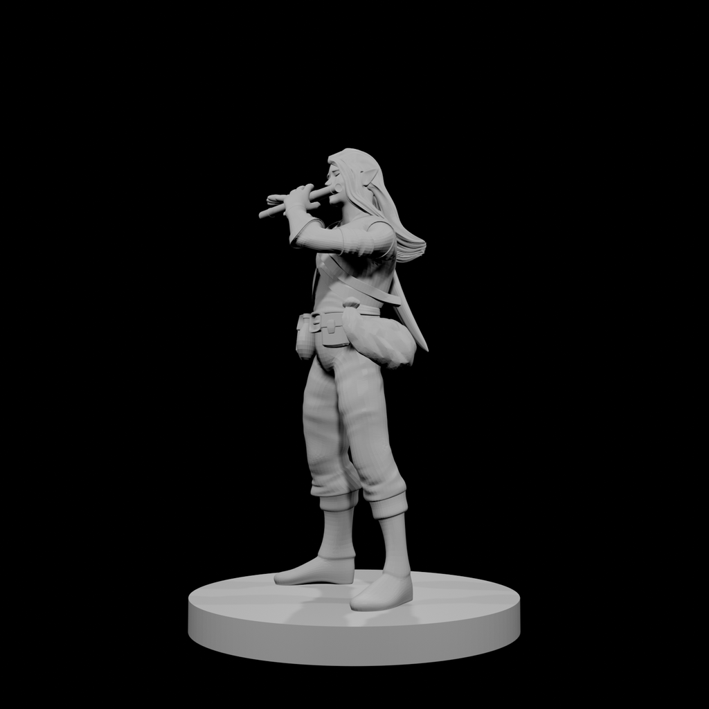 Elven Male Bard with Flute