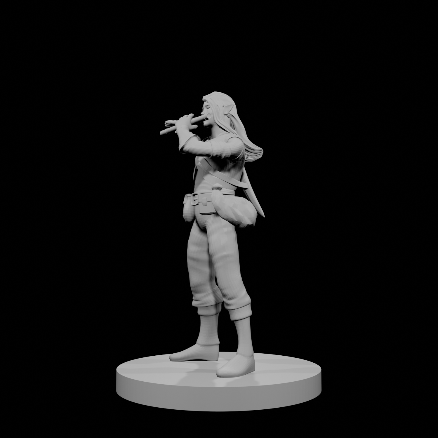 Elven Male Bard with Flute