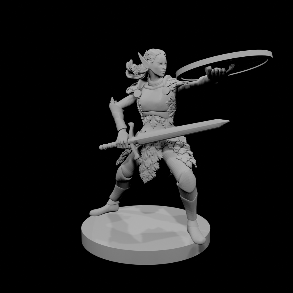 Female Eladrin Fighter Shield Bash