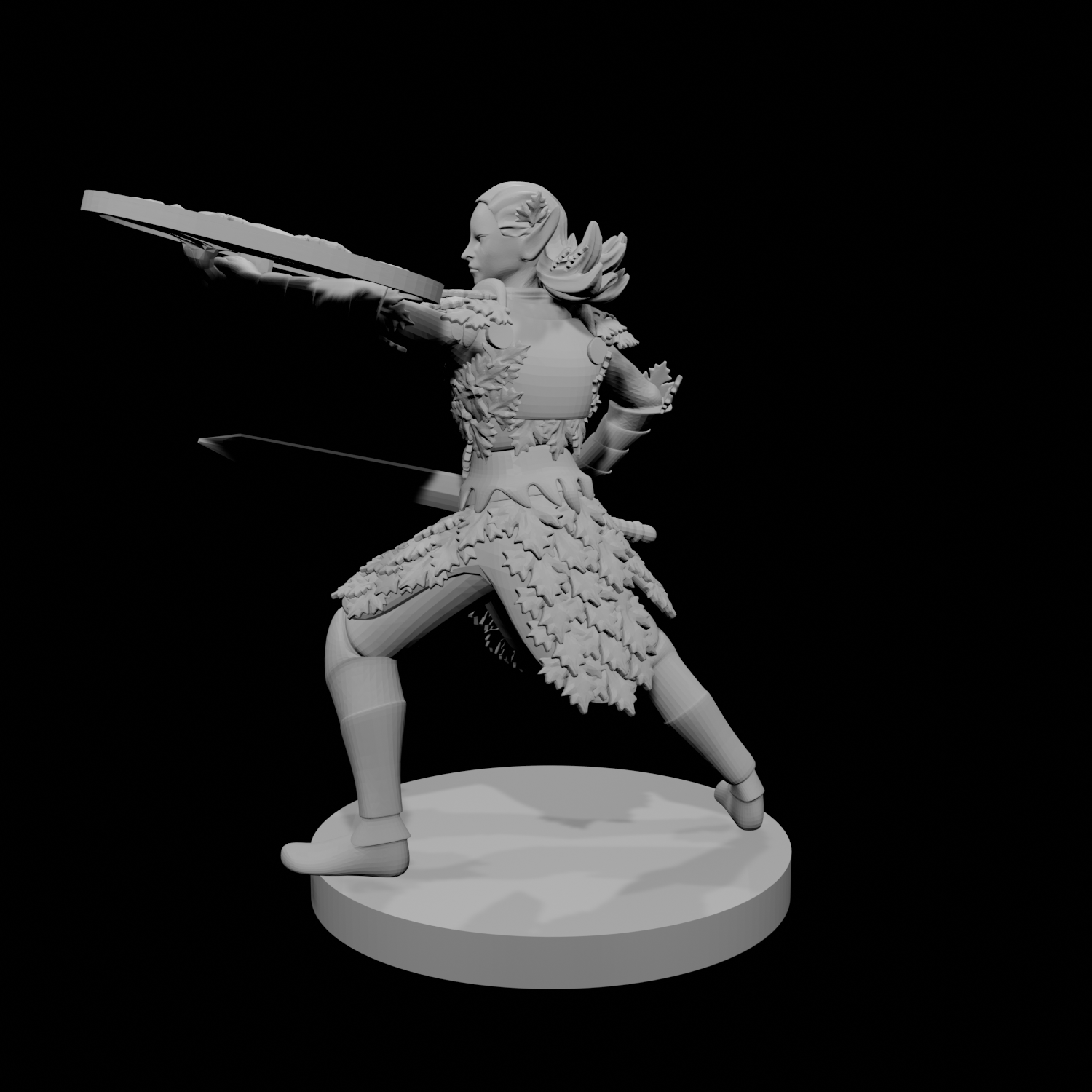 Female Eladrin Fighter Shield Bash