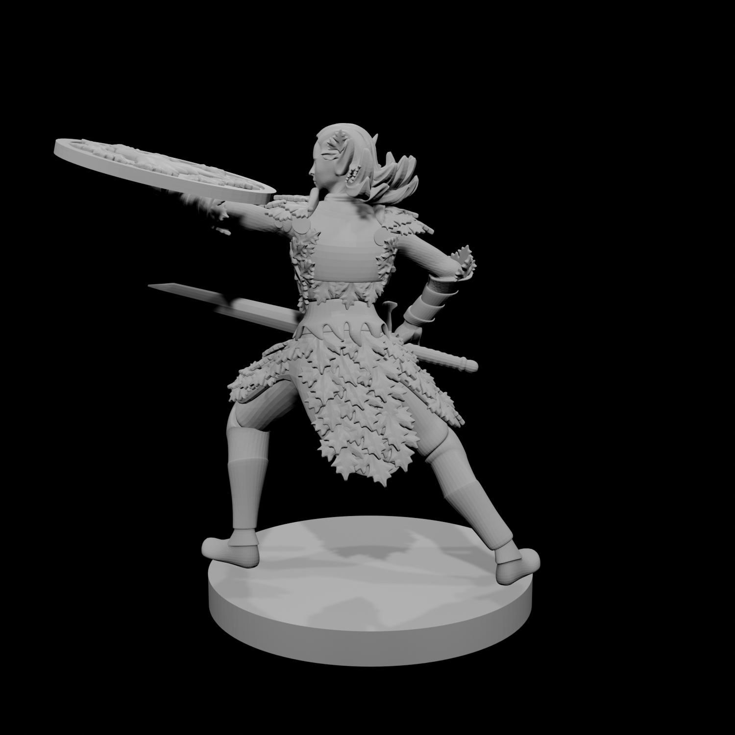 Female Eladrin Fighter Shield Bash