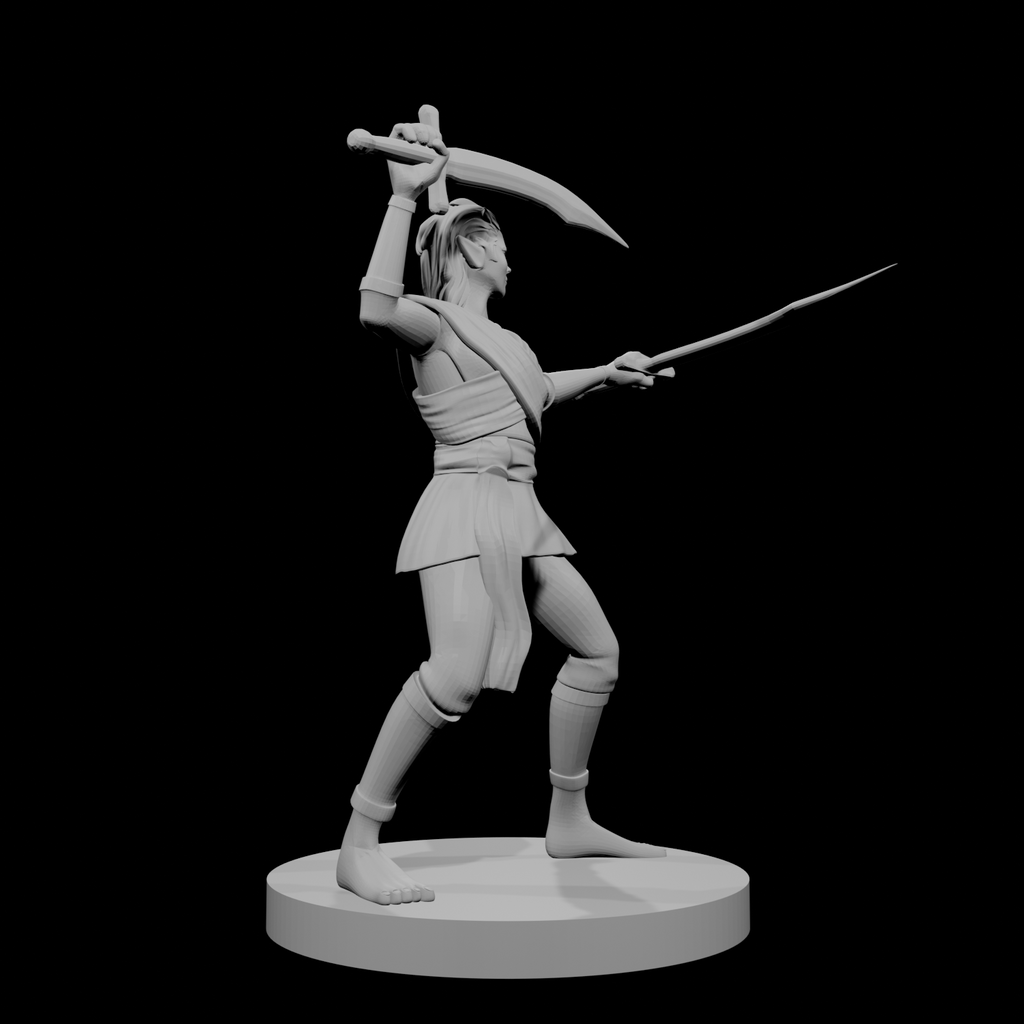 Female Elven Two Scimitar Jungle Fighter