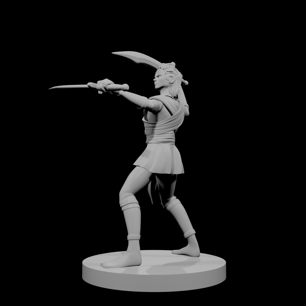 Female Elven Two Scimitar Jungle Fighter