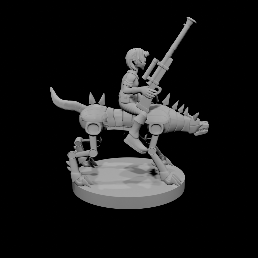 Female Gnome Artificer with Iron Dog Mount
