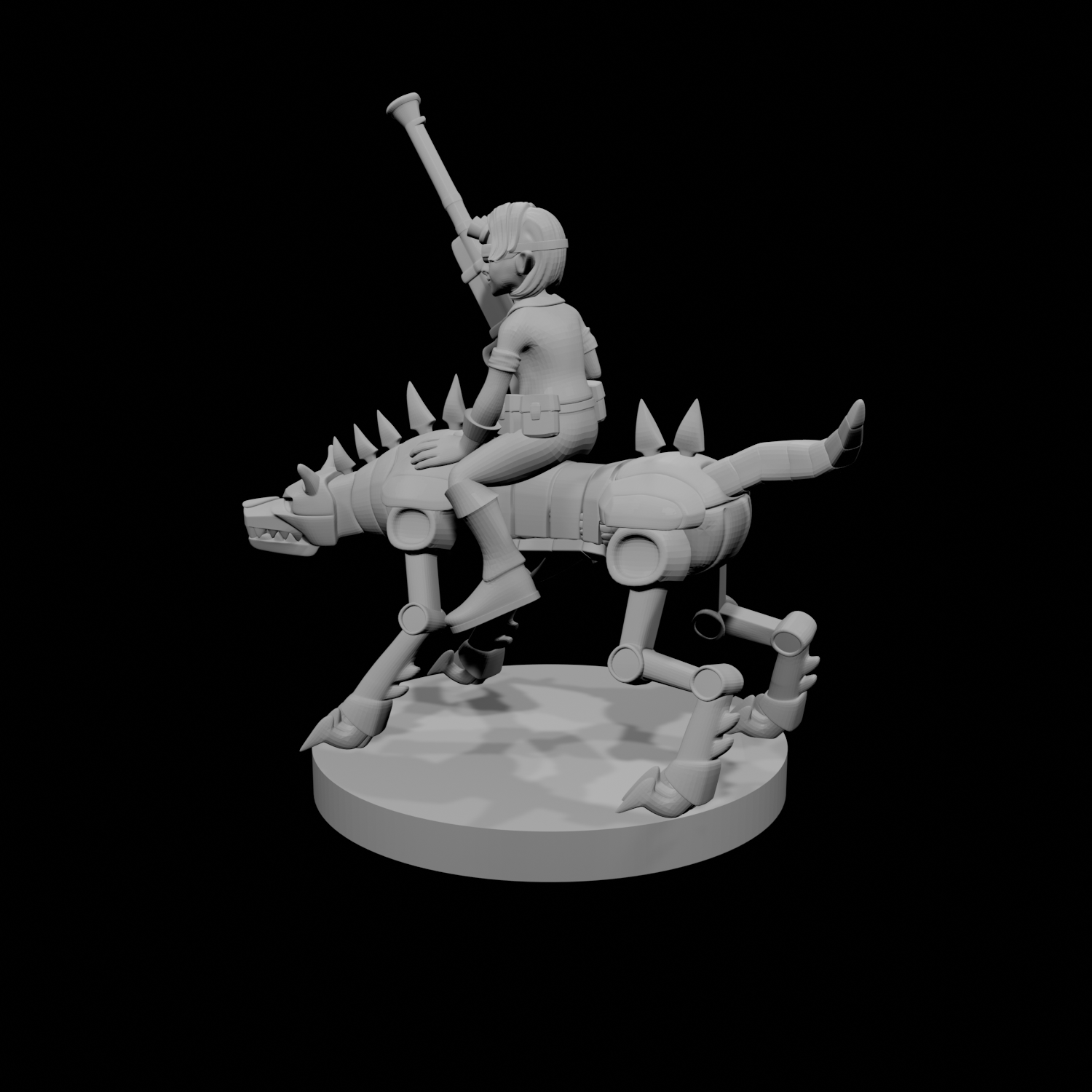 Female Gnome Artificer with Iron Dog Mount