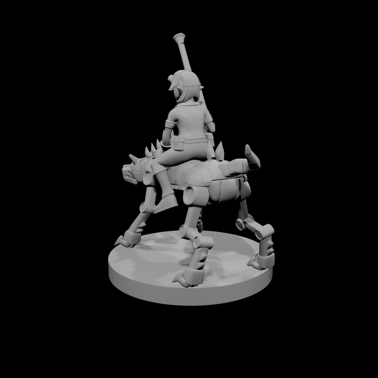 Female Gnome Artificer with Iron Dog Mount