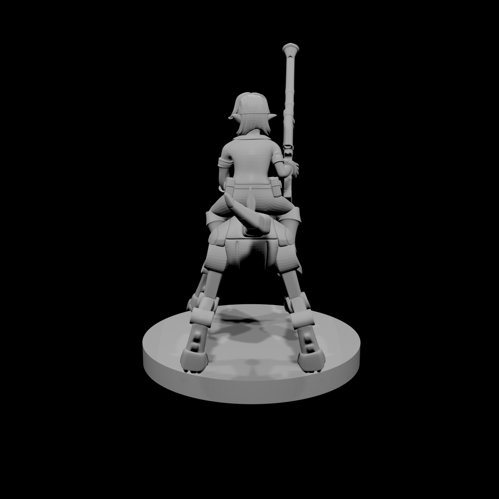 Female Gnome Artificer with Iron Dog Mount