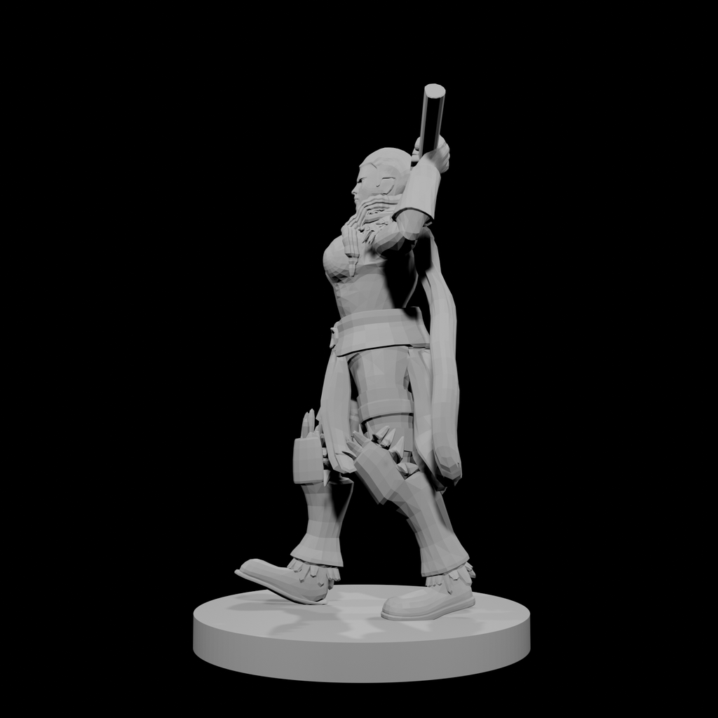 Female Human Barbarian with Hammer
