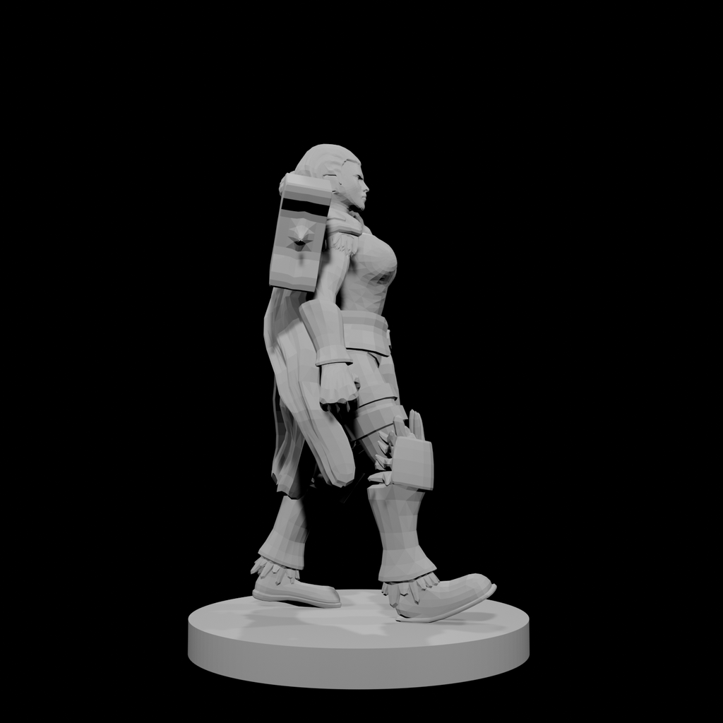 Female Human Barbarian with Hammer