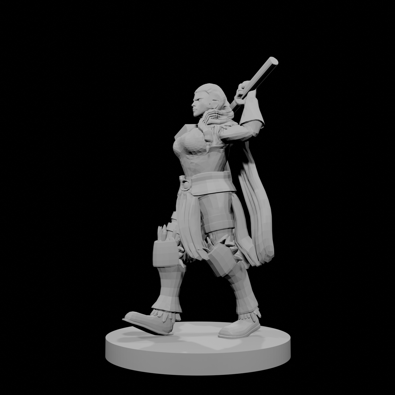Female Human Barbarian with Hammer