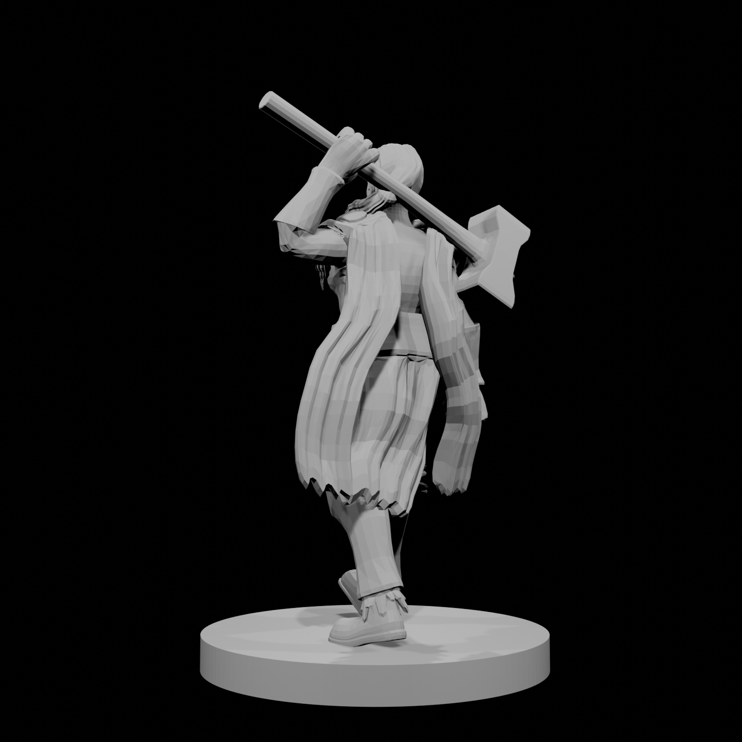 Female Human Barbarian with Hammer