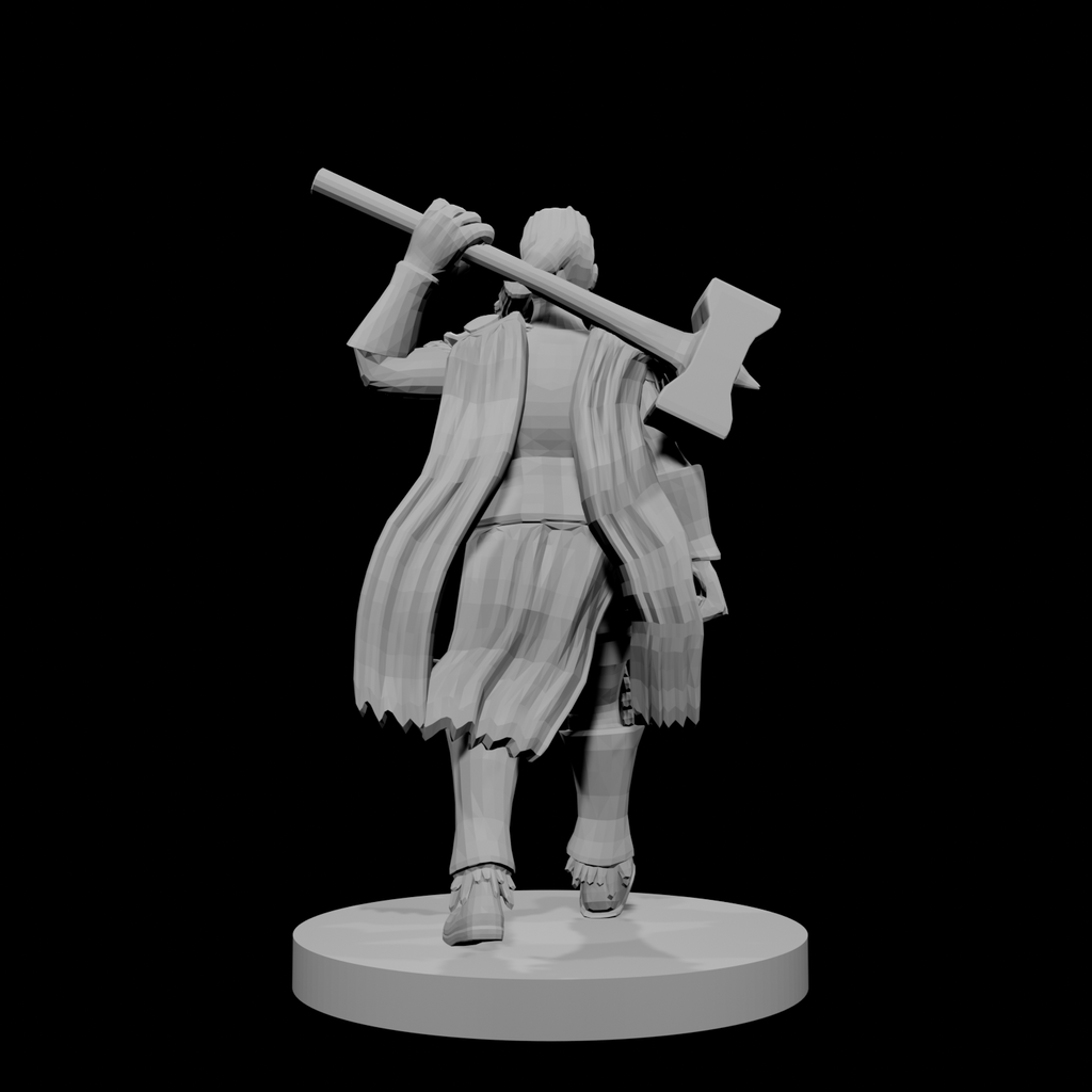 Female Human Barbarian with Hammer