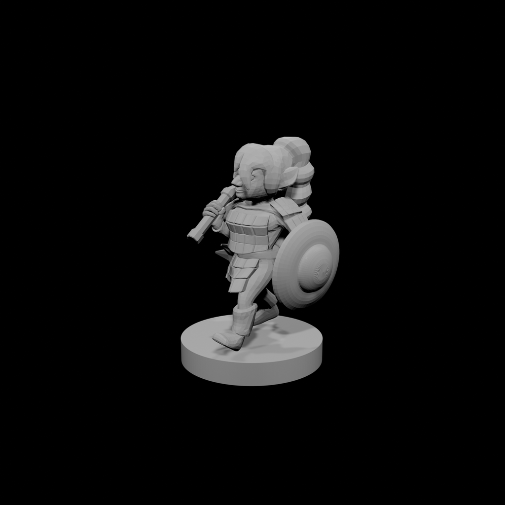 Gnome Female Paladin with Flail