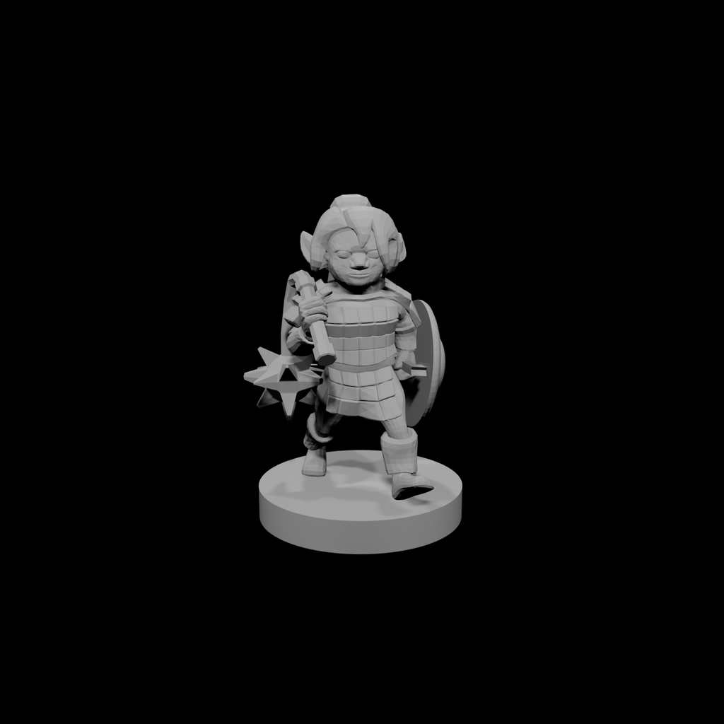 Gnome Female Paladin with Flail